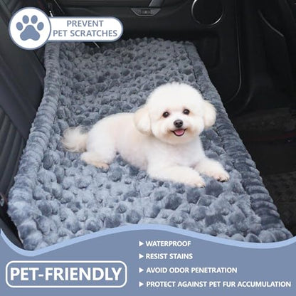 Dog Car Seat Waterproof Bed Cover Non-Slip Car Back Seat Soft and Comfortabl Pet Bed Mat Car Blanket for Travel Backseat Extender Seat Covers Dog Bed for Cars Trucks and SUVs (Grey Cover 23.6” x 51”) - color: Waterproof Grey Cover