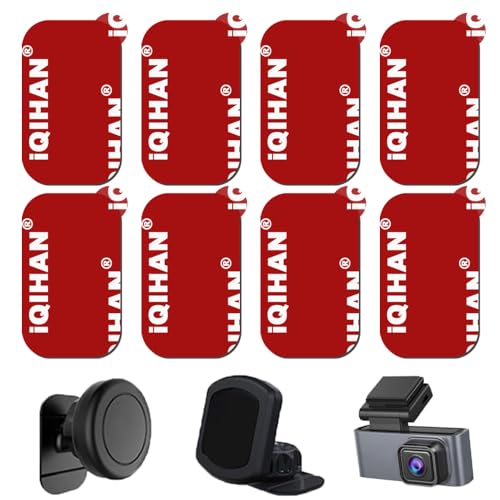 Adhesive Sticky Pads Replacement Mounting Tape, 8pcs Double-Sided Sticky Pads for Dashboard Magnetic Car Phone Holder Mount, Heavy Duty Sticker Adhesive Pads for Car Dash Magnet Phone Mount Base