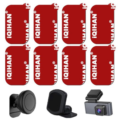 Adhesive Sticky Pads Replacement Mounting Tape, 8pcs Double-Sided Sticky Pads for Dashboard Magnetic Car Phone Holder Mount, Heavy Duty Sticker Adhesive Pads for Car Dash Magnet Phone Mount Base