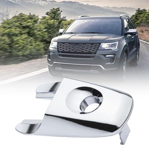 Exterior Door Handle Lock Cylinder Cover Compatible with 2011-2019 Explorer Flex Edge MKX Front Driver Side (Chrome) Replace BA1Z78218A14A, BA1Z-78218A14-A