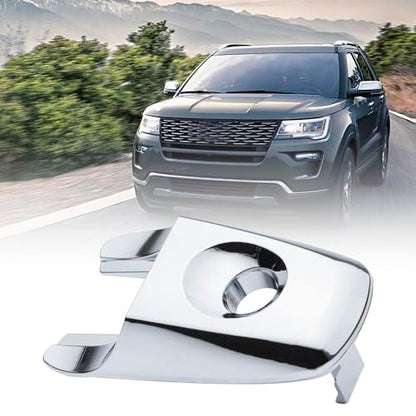 Exterior Door Handle Lock Cylinder Cover Compatible with 2011-2019 Explorer Flex Edge MKX Front Driver Side (Chrome) Replace BA1Z78218A14A, BA1Z-78218A14-A