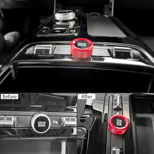 Aluminum Car Gear Control Knob Cover Drive Mode Gear Shift Switch Knob Protective Cover Compatible with Kia K5 2021-2025 Accessories (Red Style) - color: Red Style
