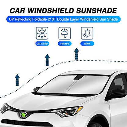 KUST Windshield Sun Shade for Toyota RAV4 2013 2014 2015 2016 2017 2018 Window Accessories Shade Sun Protector Foldable Block UV Rays Keep Car Cooler - size: FOR | Toyota RAV4 2013-2018
