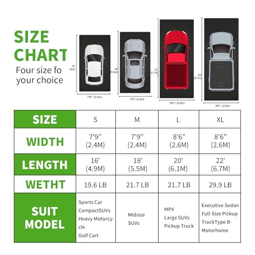 HAFIDI® Garage Floor Mat(8'6" x 20') Heavy Duty PVC Under 1.2" Raised Car Containment Mat Waterproof Oil-Proof Non-Slip Against Snow Rain Mud All-Weather Easy to Clean - size: 8.6 x 20 FT Mats