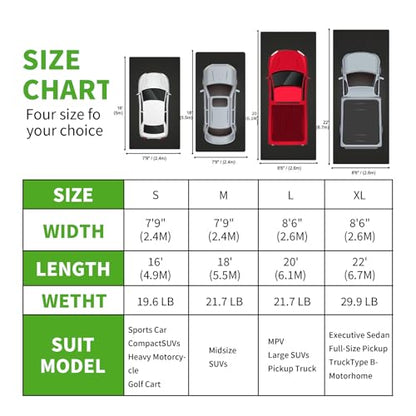 HAFIDI® Garage Floor Mat(7'9" x 16') Heavy Duty PVC Under 1.2" Raised Car Containment Mat Waterproof Oil-Proof Non-Slip Against Snow Rain Mud All-Weather Easy to Clean - size: 7.9 x 16 FT Mats