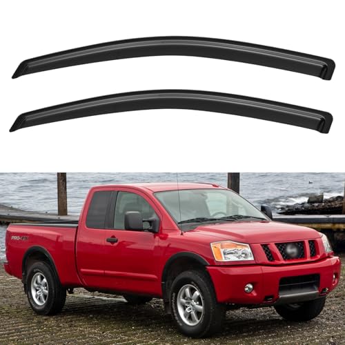 Window Visors Rain Guards for 2004-2015 Nissan Titan King Cab, Out-Channel Window Vent Wind Deflectors Visors Shades for 04-15 Nissan Titan Extended Cab, 2PCS - size: 2004-2015 Nissan Titan King Cab