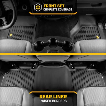 CAT® JustFit™ 3D Custom Fit Floor Mats for Dodge Ram 1500 Crew Cab 2009-2018, Dodge Ram 2500/3500 Crew Cab 2010-2018, Classic 2019-2024 - Heavy Duty Floor-Liner Protection Laser Measured - style: Dodge Ram 1500 Crew Cab (2009-2018)/ Dodge Ram 2500/3500 Cr