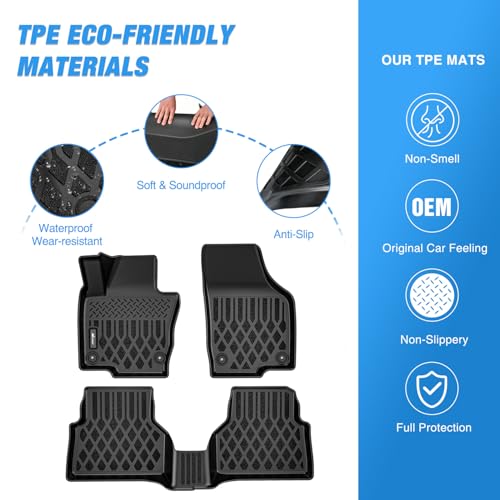 Nilight TPE Floor Mats for Volkswagen Tiguan 2009 2010 2011 2012 2013 2014 2015 2016 2017 All Weather Custom Fit Heavy Duty Floor Liners - color: 2009-2017 Volkswagen Tiguan