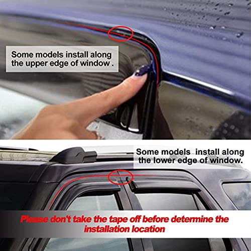2pcs Outside Mount Style Dark Smoke Window Rain Guards Durable Side Wind Deflectors Vent Window Visors Compatible with 2014-2022 Ford Transit 92676 - size: for 14-22 Transit 2pcs