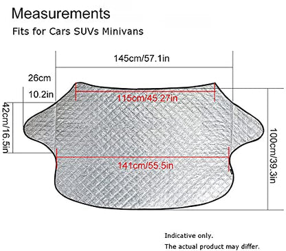 Beicarin Car Windshield Cover, Heavy Duty Thick Protective Windscreen Cover - Snow Ice Frost Sun UV Dust Water Resistent - Pefect Fit for Cars SUVs All Years Summer/Winter