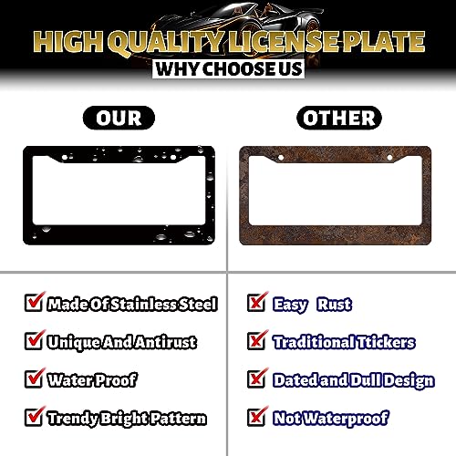 Retro Blue Butterfly Sunflower License Plate Frame Wooden Board Flower License Plate Holders Stainless Steel Car Bracket 2 Holes With Screws Universal Auto Accessory License Plate Frames 6.2x12.2 Inch - color: Retro Sunflower Floral Blue Butterfly