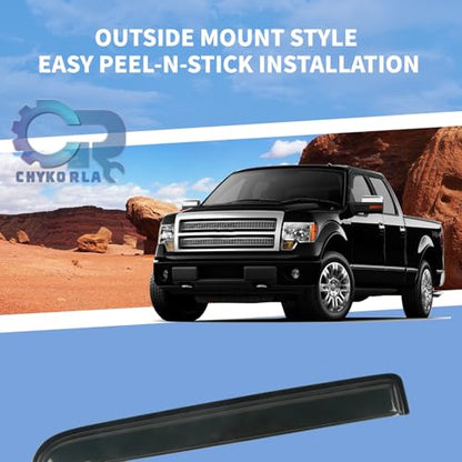 Rain Guards Window Visors Fit for 2009-2014 Ford F150 SuperCrew Cab Truck, Outside Mount Sun Shade Window Vent Deflectors,Smoke Tinted Side Window Vent Visors 2010 2011 2012 2013 - size: For 2009-2014 F150 SuperCrew