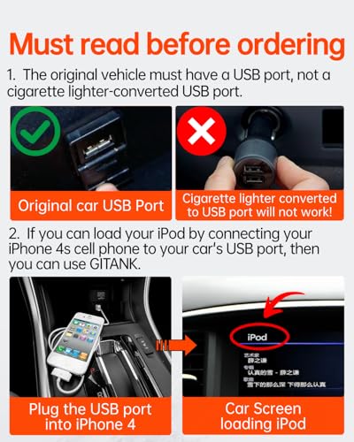 USB Bluetooth 5.3 Car Adapter Compatible for Infiniti,Nissan,GMC,Chevy,Honda,Ford,Mazda Music Interface Connector