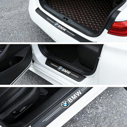 NUOMAN Car Door Entry Guard Carbon Fiber Stickers Compatible with BMW Series Interior Accessories,Car Door Sill & Car Trunk Sticker(5 Pack)