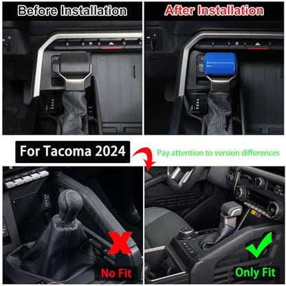Aunginsy Car Gear Shifter Hand Brake Cover Trim Compatible with Toyota Tundra 2022+, Sequoia 2023+ & Tacoma 2024+, Automatic Center Console Gear Shift Head Knob Scratch Protector Cover ABS Accessories - color: Blue(A)