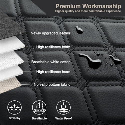 GIANT PANDA Custom Center Console Cover Fit for Toyota Highlander 2008 2009 2010 2011 2012 2013 2014,Waterproof-Anti-Scratch,Faux Leather Armrest Center Cover - Full Protection - Black - color: Highlander 2008-2014, size: Highlander