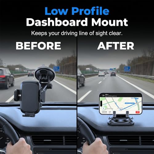 Car Phone Holder 360 Degree Rotation, 2026 New Dashboard Hero Phone Holder, Adjustable Universal Car Phone Mount for Car Magnetic Interiorcar Navigation Mount for Drivers (2PCS) - color: 2PCS