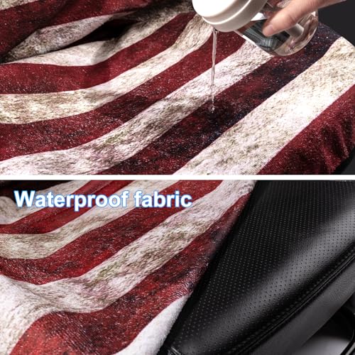 Back Seat Cover for Car Trucks Van SUV, Waterproof Rear Bench Towel Seat Covers for Dogs and Kids, Non-Slip Automotive Backseat Protector, Machine Washable (Bench Flag) - color: Bench Flag