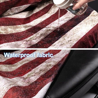 Back Seat Cover for Car Trucks Van SUV, Waterproof Rear Bench Towel Seat Covers for Dogs and Kids, Non-Slip Automotive Backseat Protector, Machine Washable (Bench Flag) - color: Bench Flag