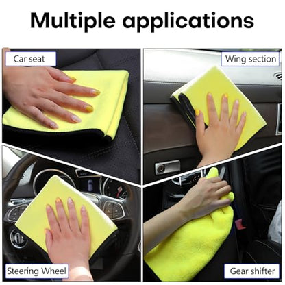 Hovom 3PCS Car Microfiber Towels, 23.62"×11.81" Lint-Free Microfiber Towels for Cars Wash Drying, Super Absorbent Cleaning Cloths, Reusable Washing & Detailing Towel, Car Cleaning Supplies (Yellow) - color: Yellow