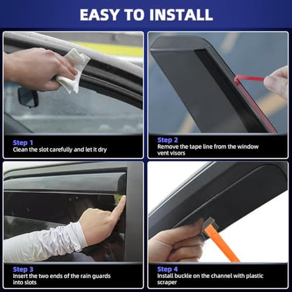 4PCS in Channel Rain Guards Fit for Volkswagen Golf MK5 Hatchback 2004 2005 2006 2007 2008 2009, Vent Window Visors Shades, Side Wind Deflectors, Exterior Car Accessories- 4 PCS - size: For 2004-2009 Golf MK5 Hatchback