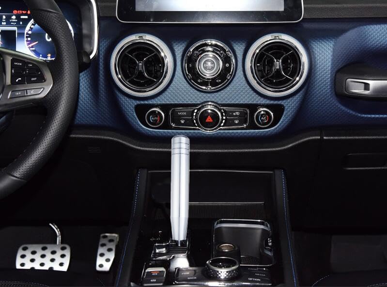 Abfer Long Shift Knob Car Gear Stick Weighted Shifter Knobs Extension Metal Shifting Lever Fit Most Manual Automatic Transmission Vehicle (Silver) - color: Silver