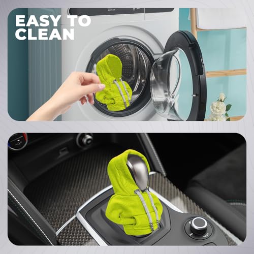 Gear Shift Hoodie, Gear Shift Cover, Fashionable Hoodie Automotive Gear Shift Knob Protector, Car Accessories Mini Sweater Gear Shift Knob Cover for Car Gear Shift Levers (Green) - color: Green