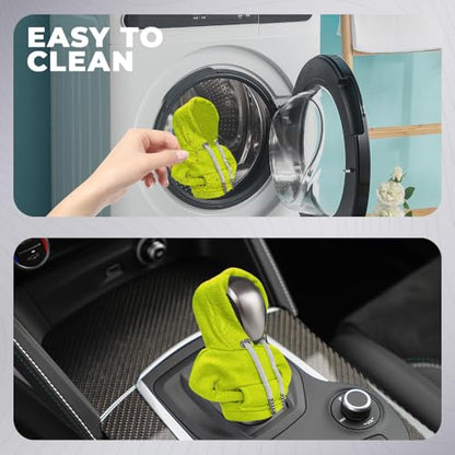 Gear Shift Hoodie, Gear Shift Cover, Fashionable Hoodie Automotive Gear Shift Knob Protector, Car Accessories Mini Sweater Gear Shift Knob Cover for Car Gear Shift Levers (Green) - color: Green