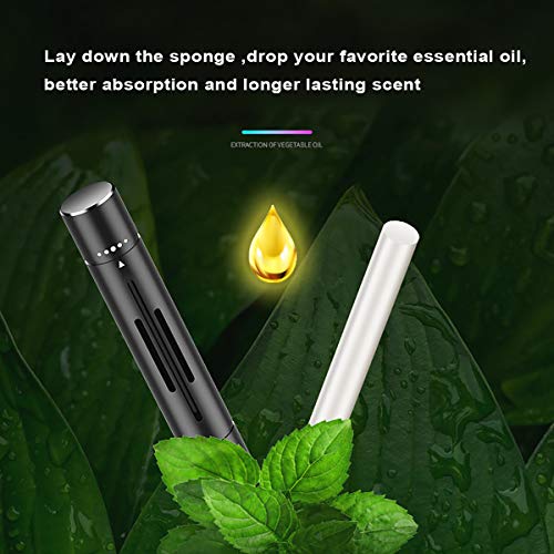 Car Air Freshener Car Diffuser Perfume Solid Air Purifier with 4 blank sponge sticks DIY your favorite perfume, car essential oils for Vehicle Bedroom Office Travel & Improve Air Quality (Black)