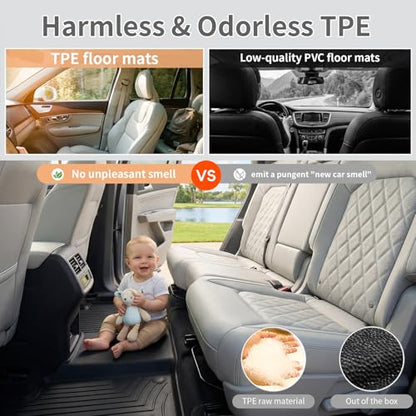 TPE Floor Mats for Toyota Camry Gasoline 2018-2023, All-Weather Waterproof & Non-Slip Car Liners, Durable Heavy-Duty Protection, Easy to Clean Full Set Automobile Mats Accessories - size: 2018-2023 Toyota Camry Gasoline