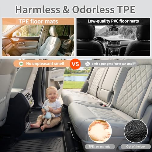 Car Floor Mats for 2025 Toyota RAV4 PHEV,TPE All Weather Protection Full Set Custom Fit Waterproof Durable Wear-Resistant Odorless Accessories - size: 2025 RAV4 PHEV Floor Mat