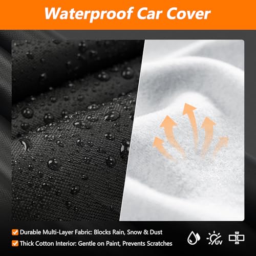 Car Cover for BMW 2 Series /M2/M250i/250i/i/220i 2014-2025, Waterproof 210D Oxford Cloth and Cotton Cover Outdoor Full Car Covers with Zipper Windproof Heavy Duty All Weather Protection - size: for BMW 2 Series 2014-2025