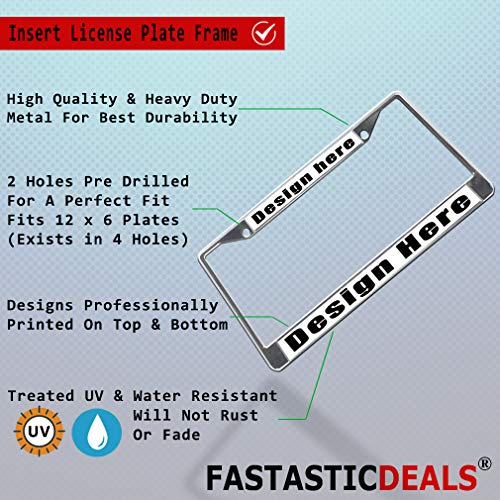 Fastasticdeals Metal Insert License Plate Frame She Believed Could So Did A Weatherproof Car Accessories Chrome 2 Holes Solid Insert - color: Chrome 2 Holes Solid Insert