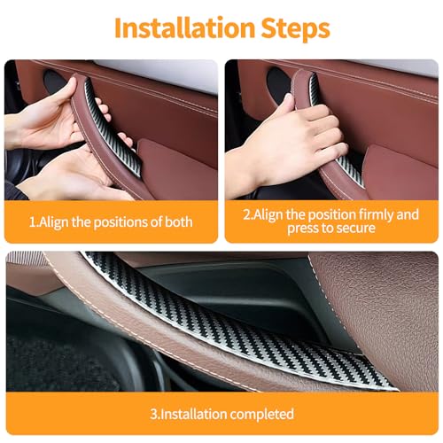 3 PCS Door Handle Covers Compatible with BMW X5 E70 2008-2013, X6 E71/E72 2008-2014 Accessories, Front Rear Left Right Side Inner Door Pull Handle Cover, Carbon Fiber Pattern - color: Carbon Fiber Pattern