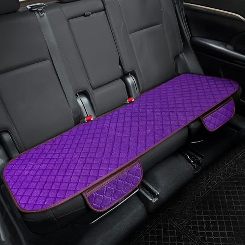 surpassme Comfortable Car Seat Covers Universal Back/Brench Seat Coves for Car Accessories with Storage Pockets, Padded Car Interior Covers for Automotive, SUV, Truck, and Van(Purple) - color: Purple, size: 1 Rear Bench Seat Cover