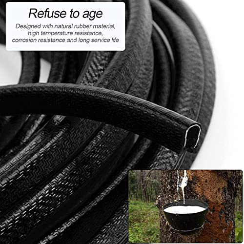 XINLIYA Universal Car Door Edge Guards, 16Ft Rubber Seal Protector U Shape Trim for Most Cars, Aluminum Boat Edge Protection (Black) - color: Black