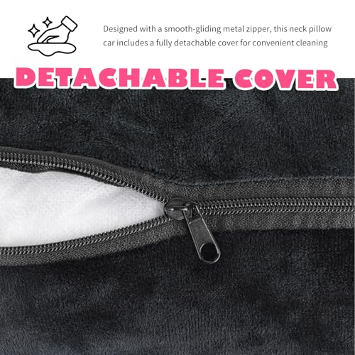 2PCS Soft Car Headrest Pillow,Ergonomic Car Neck Pillow for Driving Relief Neck Fatigue,Universal Cars Pillows Headrest for Cars Interior Accessories with Detachable Cover