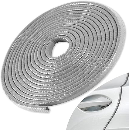 SINGARO 49Ft (15M) Car Door Edge Guard, No Glue Car Door Entry Guard Protective Strip, Rubber Edge Trim Car Door Protector, Applicable to Car, Truck, SUV and ATV, Car Exterior Accessories（Gray） - color: Gray, size: 49Ft/15M
