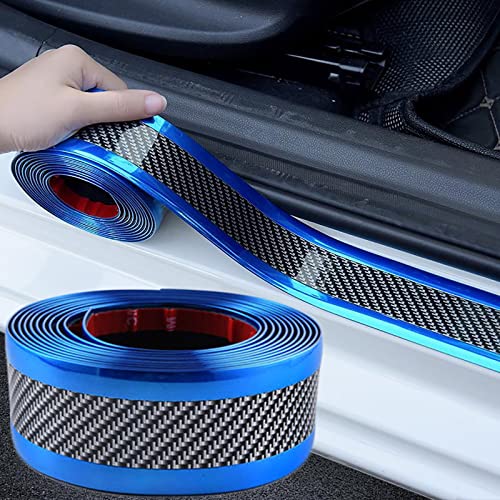Automotive Door Entry Guard Car Door Sill Protector Anti-Collision Strip Rubber Waterproof Protection Strip for Most Car (5CM Width, Blue, 3M Length) - color: Blue, size: 3M Length, style: 5CM Width