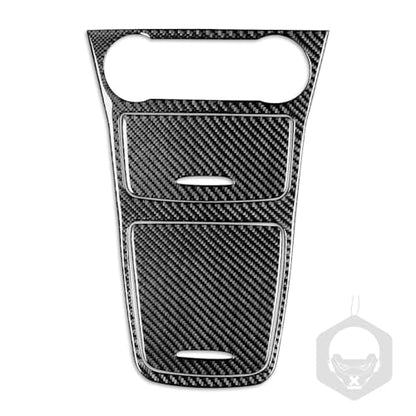 Generic Real Carbon Fiber Center Control Storage Box Surround Frame Cigarette Lighter Storage Box Cover Panel Sticker Cover Compatible with Benz CLA C117 2014-2018 GLA X156 2015-2019 Black - Kit - color: Center Control Storage Box Frame Cigarette Lighter