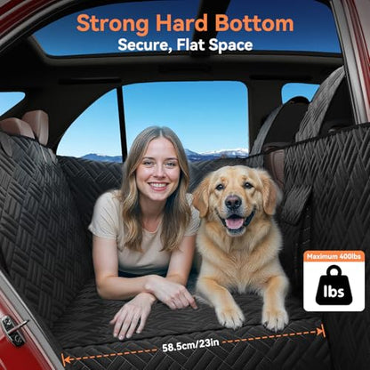 Dog Car Seat Cover for Back Seat- Heavy Duty Waterproof-Hard Bottom Backseat Extender Fits Sedan SUV & Small Truck, Full Coverage for Doors, Rear Seats & Front Headrests - size: SUV Dog Hard Bottom