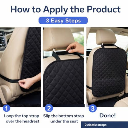 SAVUK 2 Pack Car Back Seat Cover and Organizer Protector from Dirt Scratches Mud Universal Fit All Automotive Model Vehicle Type Waterproof Durable Preventing the Impact of Children Step Kick 17"x25"