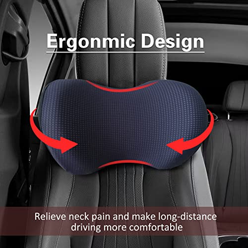 Really Cushiony Car Headrest Pillow, Car Pillow for Driving Seat with Adjustable Strap, Breathable Removable Cover & Ergonomic Design - Softness Office Travel Car Neck Pillow(Purple, 1PC) - color: Purple