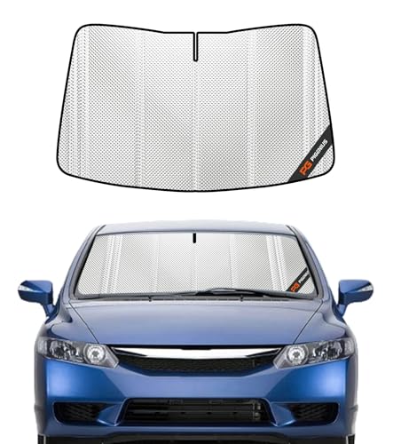 Pigenius Windshield Sun Shade for Honda Civic Sedan 2006-2011. Full Coverage Rearview Mirror Shade for Ultimate Protection - color: Silver, size: 2006-2011 Sedan