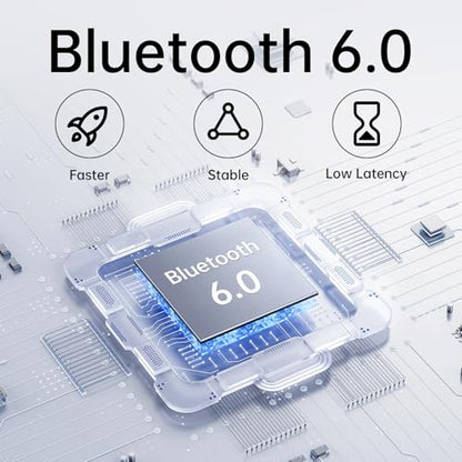 Bluetooth 6.0 Transmitter Receiver for 2 Airpods or Headphones, Airplane Travel Essentials 2-in-1 Wireless Bluetooth Adapter, 3.5MM AUX Jack Adapter on Flight, TV, Car Stereo