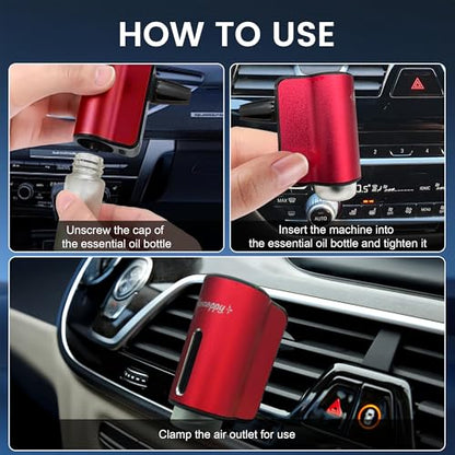 Car Air Freshener Diffuser,Smart Car Aroma Diffuser Air Freshener Spray Automatic with 10PCS Cologne Aromatherapy Oil (red) - color: Red