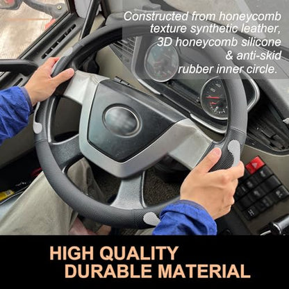 PINCTROT XL Size 17.5-18 Inch Comfy Grip Steering Wheel Cover for Semi Truck, Fits RV, Big Rig Trucker, 18 Wheeler and Classic Cars, Anti-Slip Design 17.5-18 Inch(Silicone White) - color: 5.White, size: Extra Large Size[17 1/2''-18'']