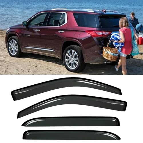 Tape-On Window Deflectors Rain Guards for 2018-2020 Chevy Traverse, Window Visors for Cars, Vent Deflector, Car Accessories, 4 pcs Vent Window Visors - size: 2018-2023 Chevy Traverse