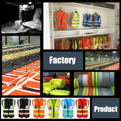 High Visibility Reflective Safety Vest with Pockets Custom Your Logo Safety Workwear - color: Luminous Red, size: XX-Large