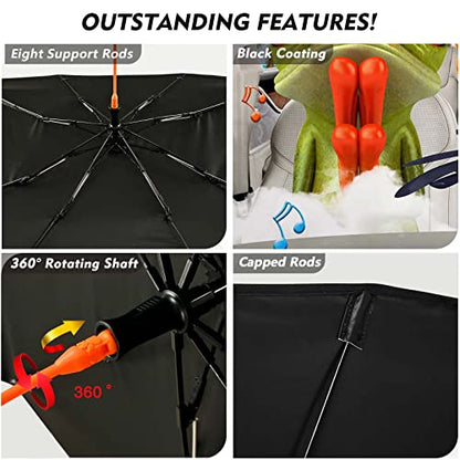 Frog Windshield Sun Shade Umbrella - Foldable UV Block Heat Sunshade for Most Vehicle Car Windshields - color: Frog
